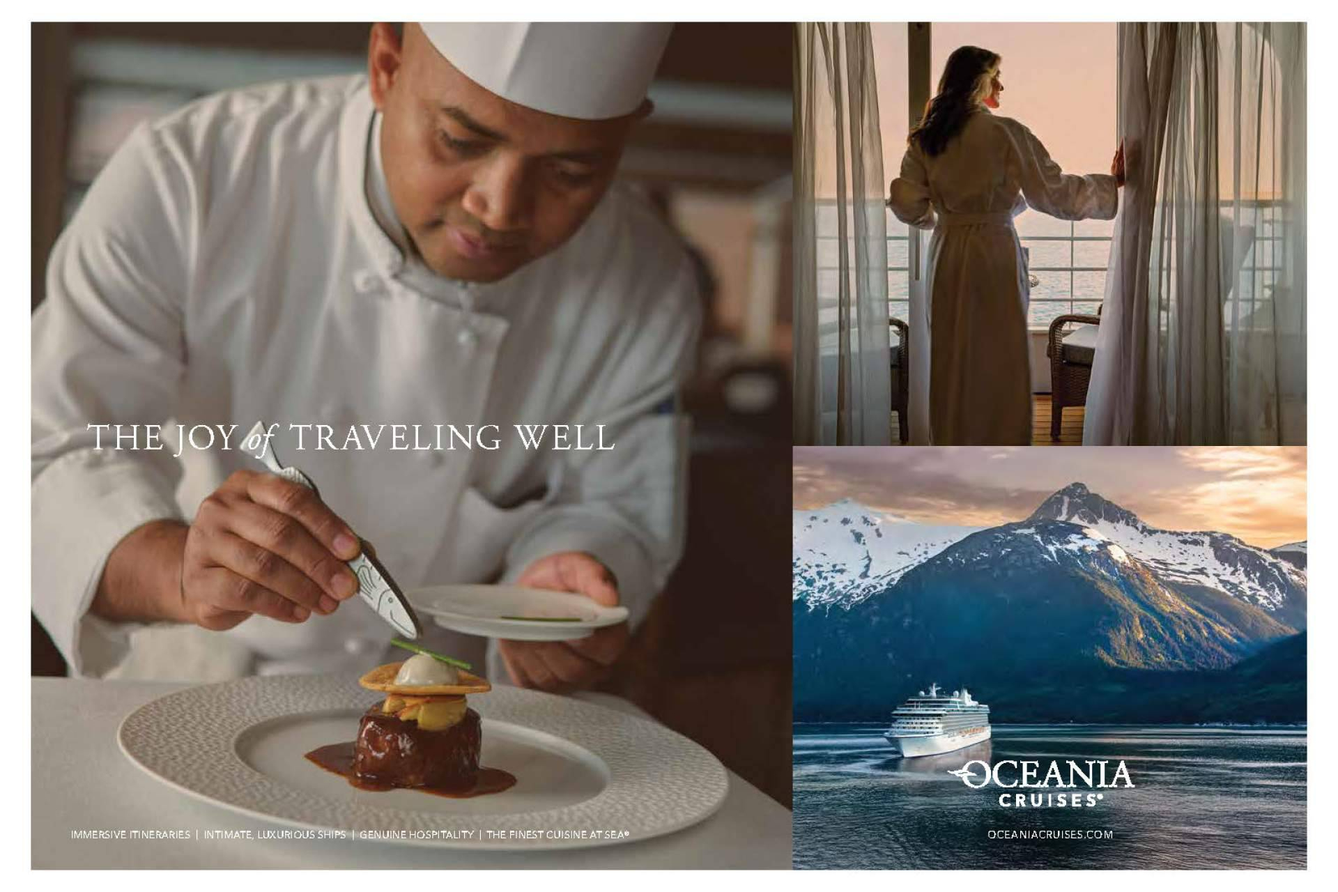 Oceania Cruises presenta “The Joy of Traveling Well”, una nueva etapa en su identidad de marca