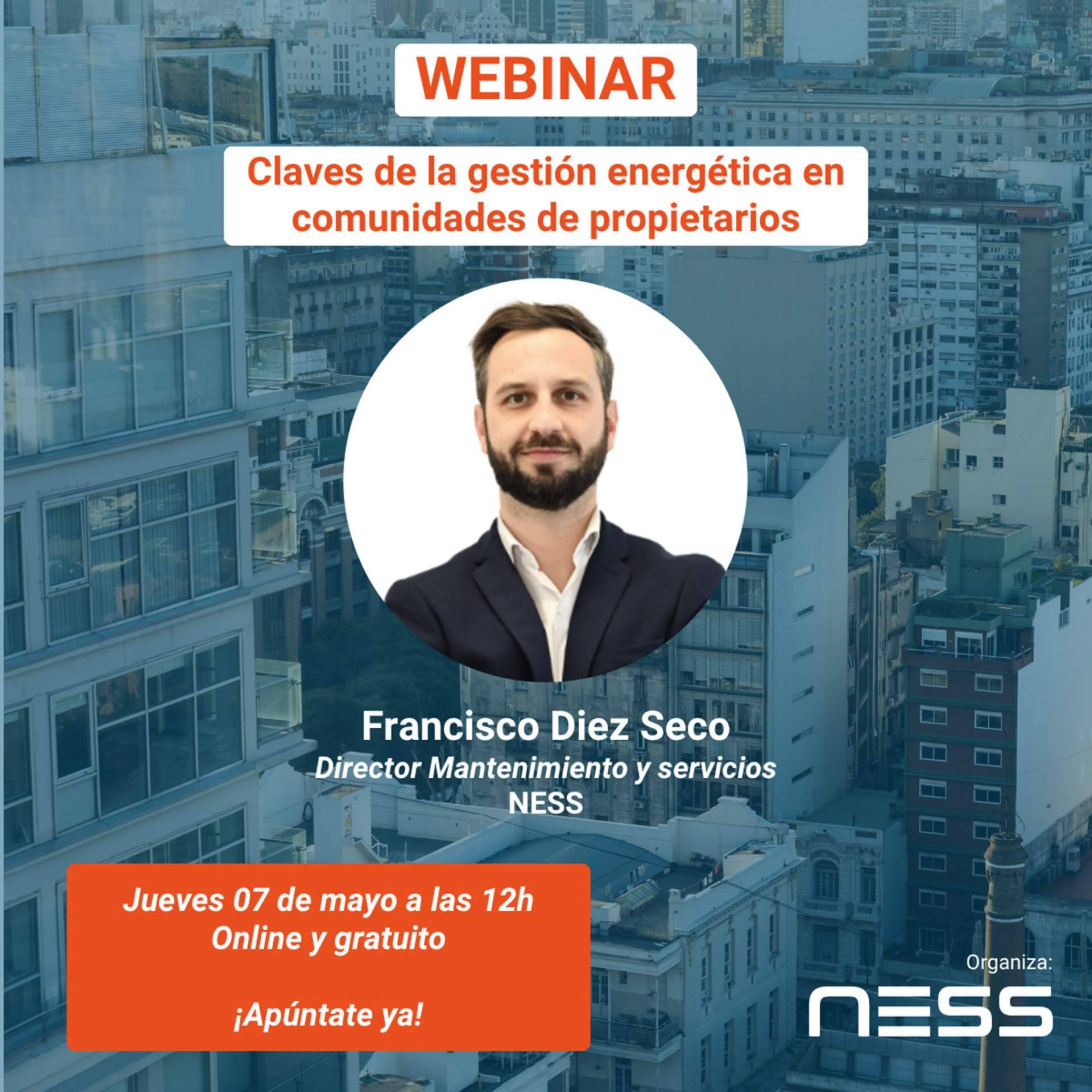 NESS organiza un webinar gratuito sobre la gestión energética en comunidades de propietarios